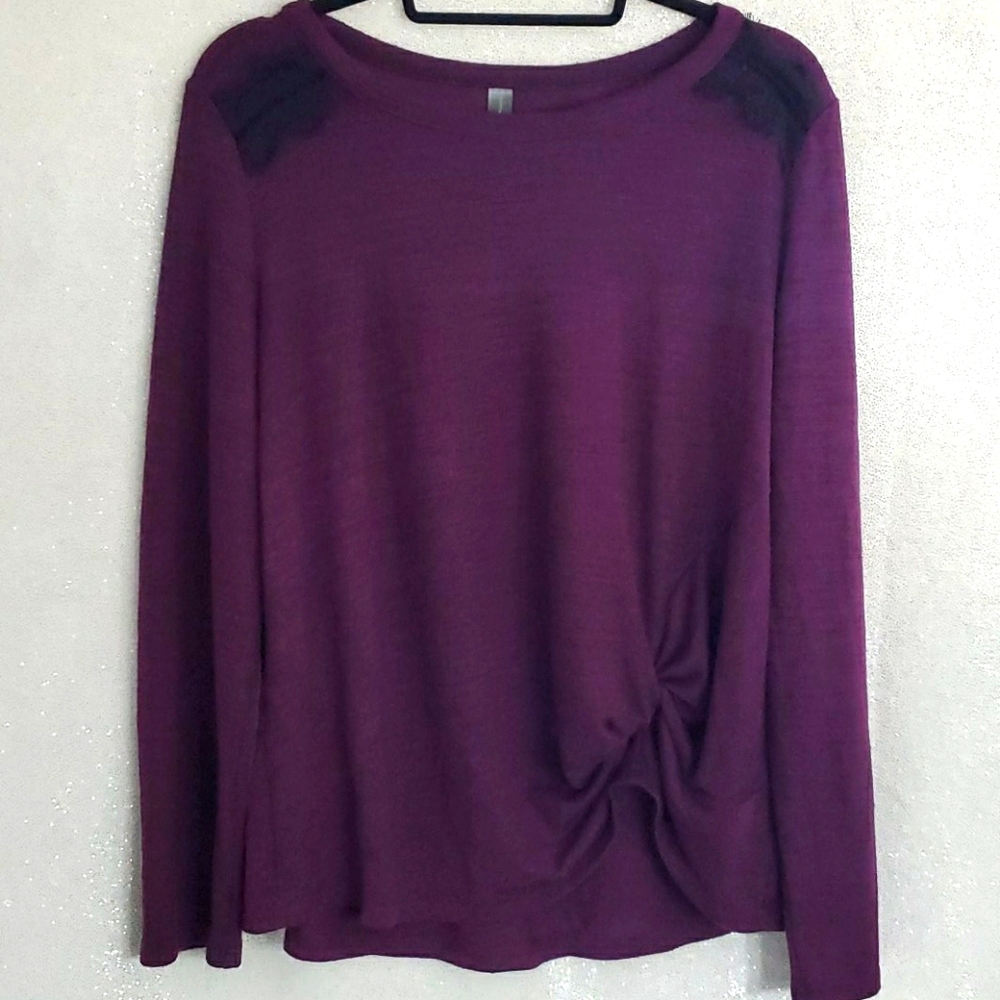 Item #27 Soft Purple Lace Rouched Sweater